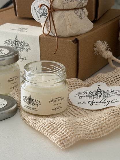 Mini Candle Duo | Silent Grove - Geranium, Cedarwood, Sandalwood