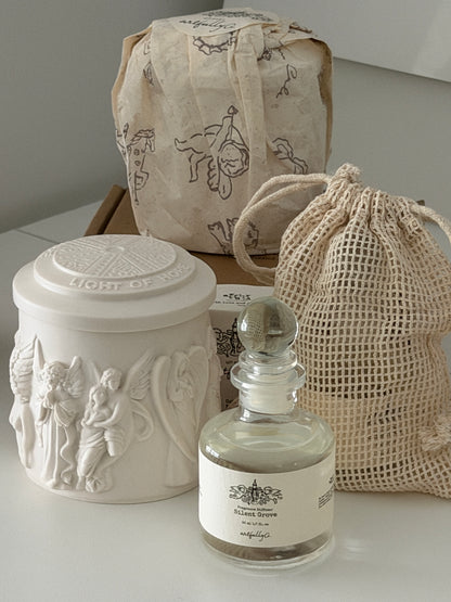 Soft Hour Set | Stone Vessel Candle + Mini Reed Diffuser | Gift Ready