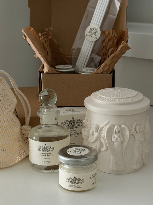 Slow House Ritual Set | Vessel Stone Candle + Mini Reed Diffuser + Mini Candle Duo | Gift Ready